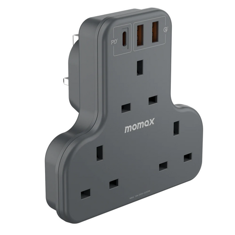 Momax Oneplug 3 Outlet T-Shaped Extension Socket with USB