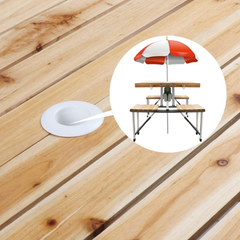 All-in-one Portable Folding Outdoor Camping Picnic Table with 4 Seats & Umbrella Hole