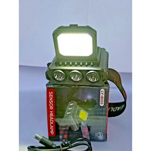 Headlamp for Hiking, Rechargeable LED Head Torch Light with Sensor