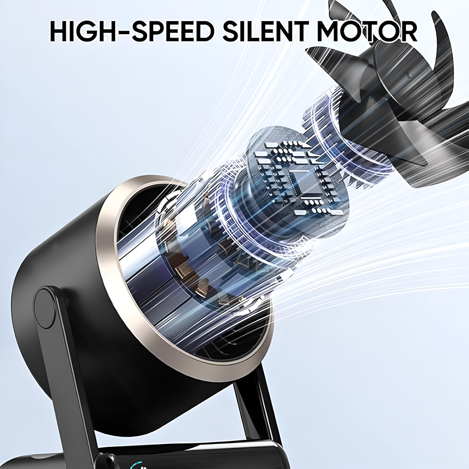 Porodo Lifestyle Chillo Core Desktop Fan with LED Display ,6000mAh Battery, 100 Speed Levels