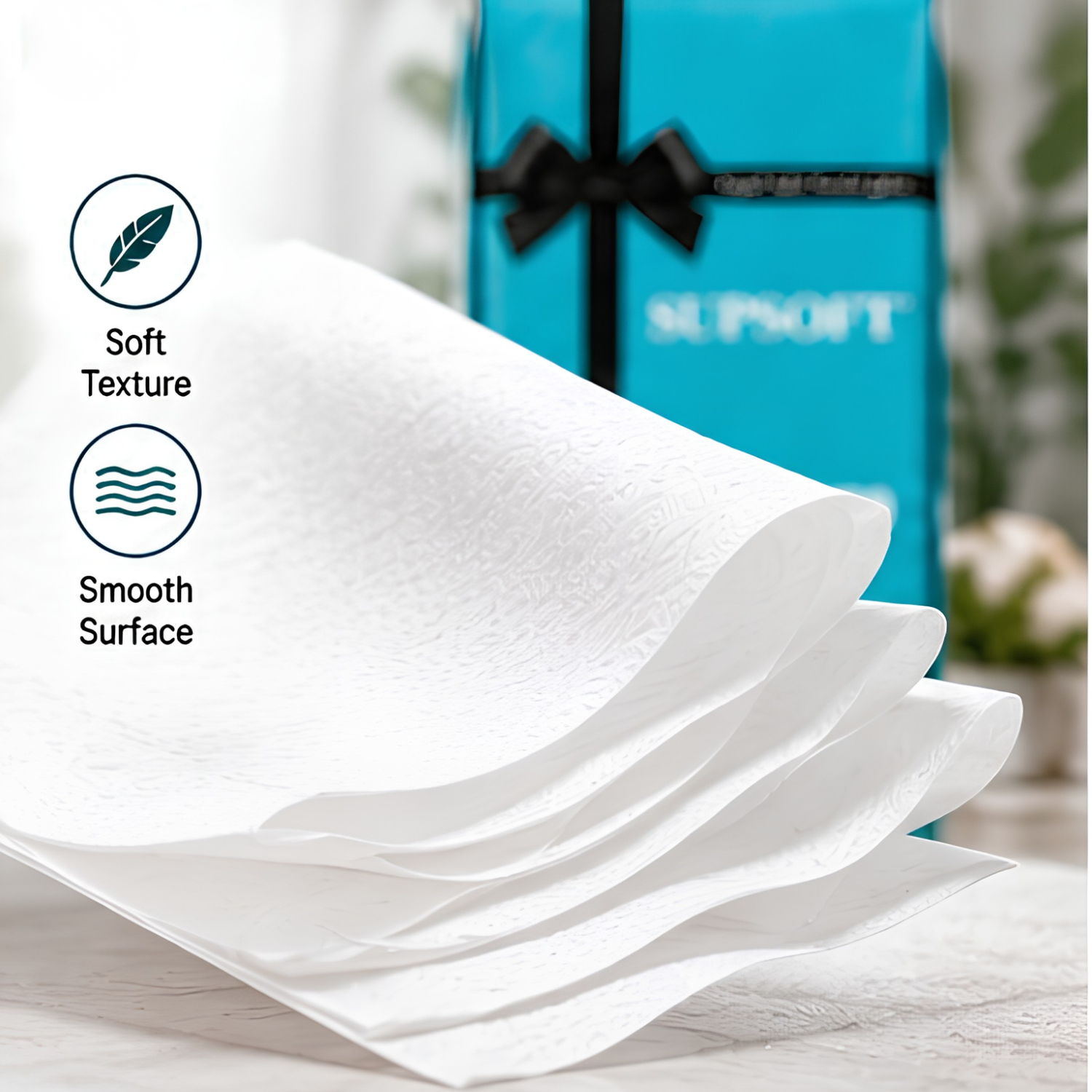 Supsoft 4 Ply Wall Mounted Hanging Bottom Pull Tissue Paper, Pack of 1500