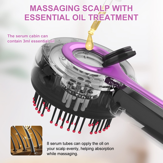 Wireless USB Rechargeable Scalp Massager Comb with Oil Applicator