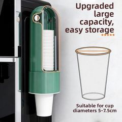 Wall Mounted Disposable Paper Cup Dispenser with Transparent Dustproof Cover