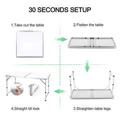 Mini Folding Aluminium Table for Outdoor, Picnic, Camping, Beach, Backyard