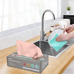 20 Pcs/Box Micro Jacquard Disposable Kitchen Cleaning Cloth, Reusable and Washable Cleaning Wipes