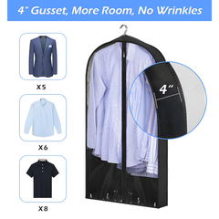 Hanging Garment Bag for Clothes, Dustproof Transparent Cover for Wardrobe