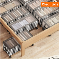 Under Bed Storage Box with Wheels and Lid for Home Organization Use