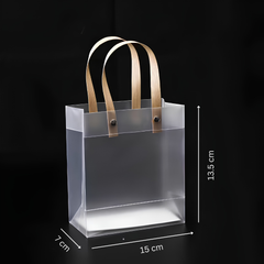 Translucent Plastic Gift Bag with Handle - Pack of 10 Pieces