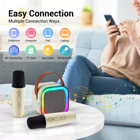 Mini Wireless Bluetooth Karaoke Speaker with Mic