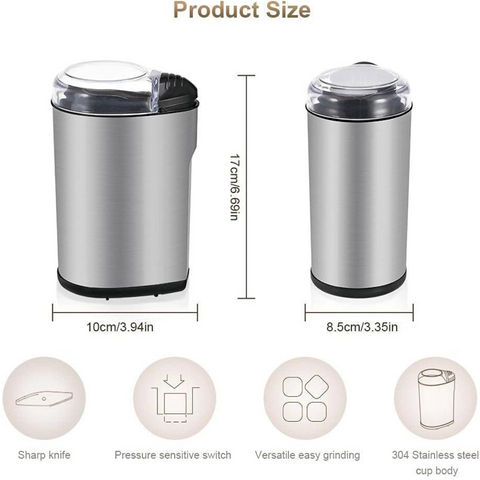 160W Stainless Steel Coffee Grinder