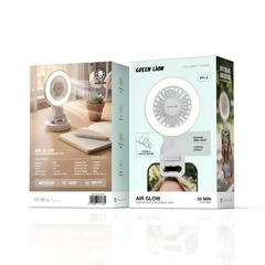 Green Lion Air Glow Clip On Rechargeable Fan with Ring Light