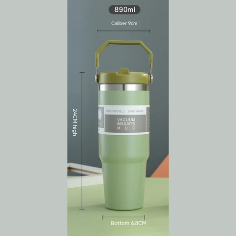 Vacuum Insulated Tumbler Bottle Cup with Lid and Straw for Water, Iced Tea or Coffee, Smoothie