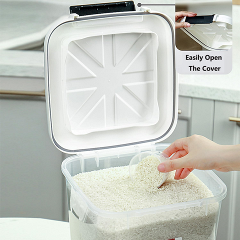 Airtight Rice Storage Container, Grain Storage Box, Rice Bucket for Kitchen