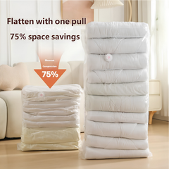 Three Dimensional Non Pumping Vacuum Bags for Clothes Compression Storage, Set of 5 Bags