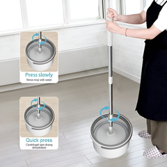 360° Rotating Floor Mop Set with Hands-Free Water Wringer