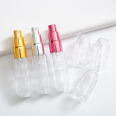 Diamond Shaped Mini Pocket Perfume Atomizer, 5ml Transparent Fragrance Refill Bottle