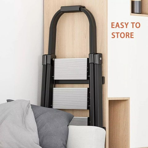 Portable Folding Household Ladder with Wide Anti-slip Pedal and Handle Bar, 150Kg Load Capacity