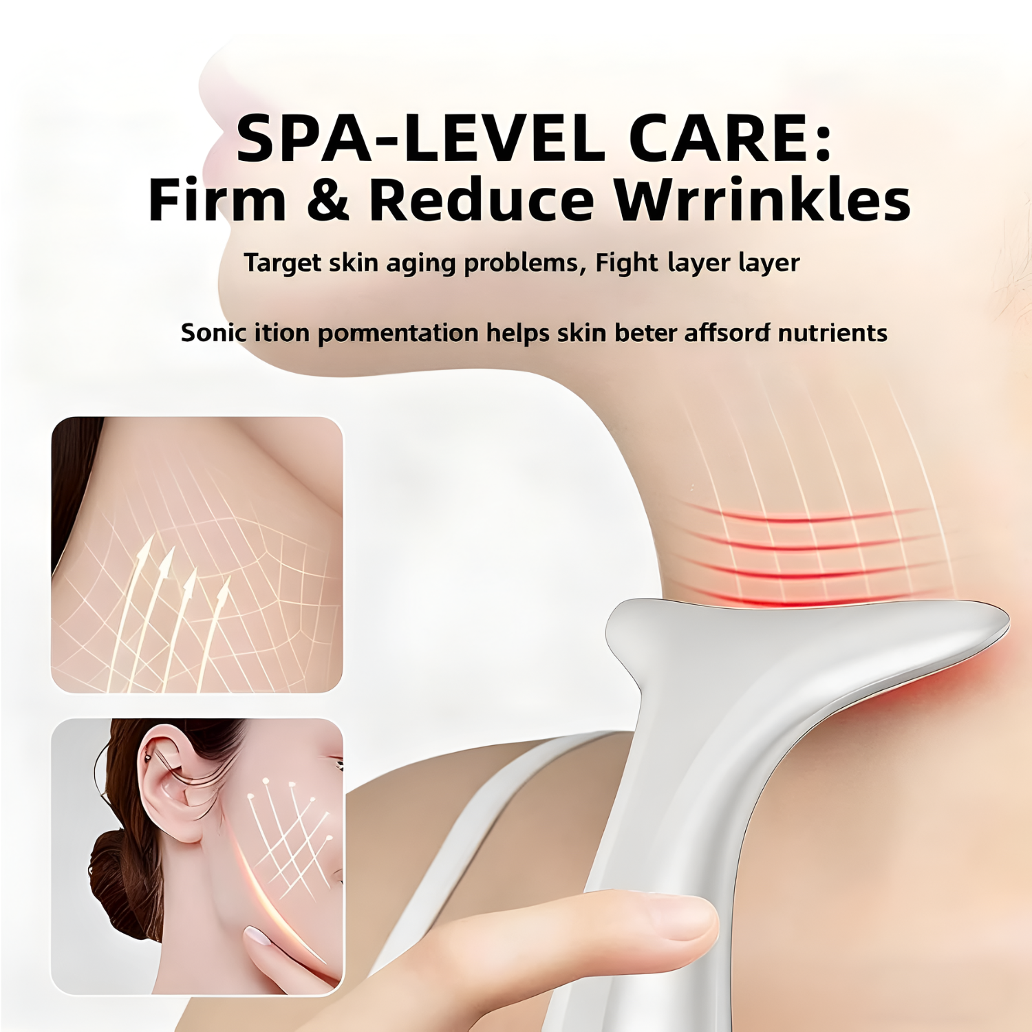 Face Massager Skin Tightening & Neck Lifting Device With Charging Base