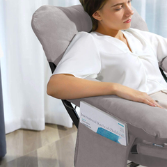 Lazy Lounge Chair Recliner Sofa, Cushioned Relaxing Chair with Side Pocket & Arm Rest