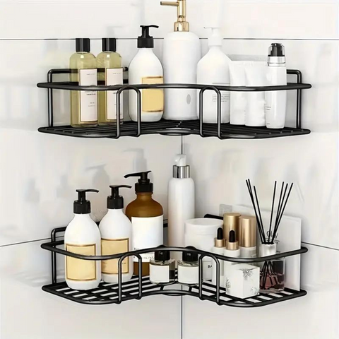 Wall Mounted Bathroom Corner Shelf, Self Adhesive Quick Installation Shampoo Rack