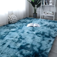 Ultra Soft Fluffy Indoor Rug Plush Carpet for Bedroom and Living Room 160 × 230 cm Blue