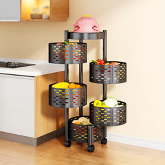5 Tier Rotating Storage Organizer Rack for Kitchen
