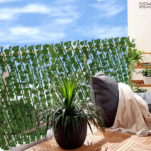 Artificial Greenery Screen Plastic Ivy Plant Fence for Balcony