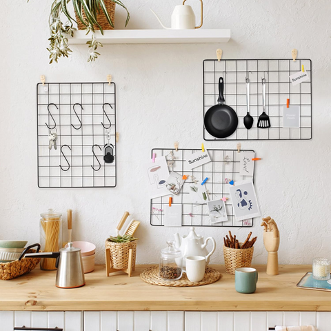 DIY Wire Wall Grid Panel, Hanging Wall Decor Collage Memo Pin Board