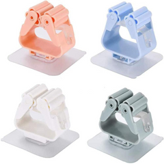 Wall Mounted Mop and Broom Holder Clip (Random Color)