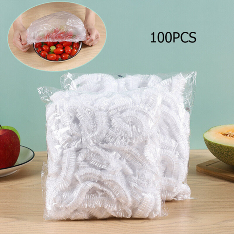 100 Pcs Packet Disposable Plastic Food Wrap Covers
