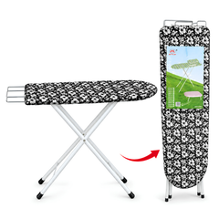 Foldable Space Saving Ironing Board with Iron Rest 100 × 30 x 74 cm