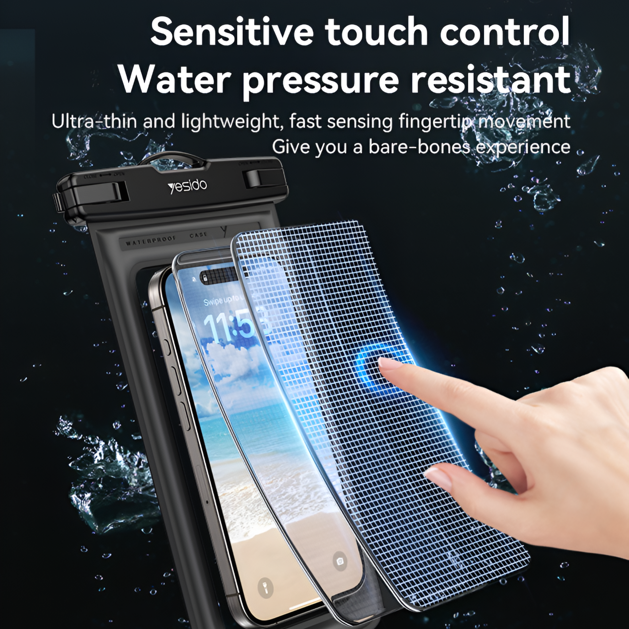 Yesido WB50 Portable Waterproof Phone Case with Lanyard