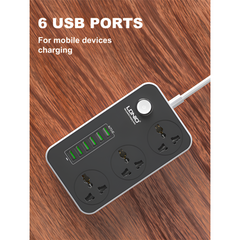 LDNIO SC3604 2500W Power Socket with 3 Outlets Universal Power Strip
