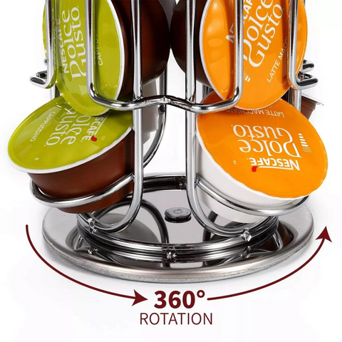 Coffee Pod Holder, 360° Rotating Coffee Capsules Stand