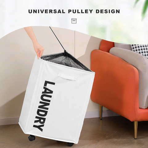 80 Liter Collapsible Laundry Basket with Wheel