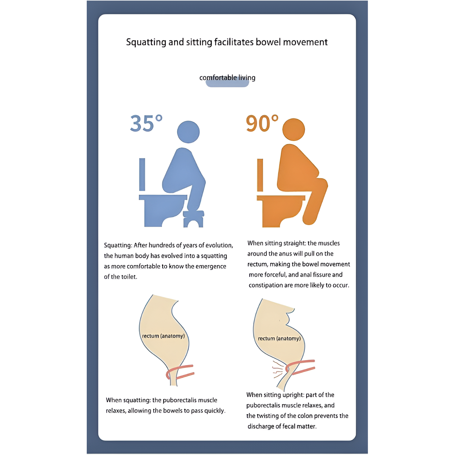 Bathroom Toilet Stool, 35° Ergonomic Toilet Footstool