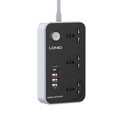 LDNIO SC3412 2500W 20W USB C PD, 3 Port QC3.0 Fast Charging Power Socket Power Strip