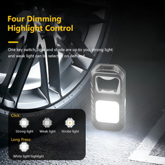 Multifunctional COB Keychain Light with Magnetic Base and Bottle Opener