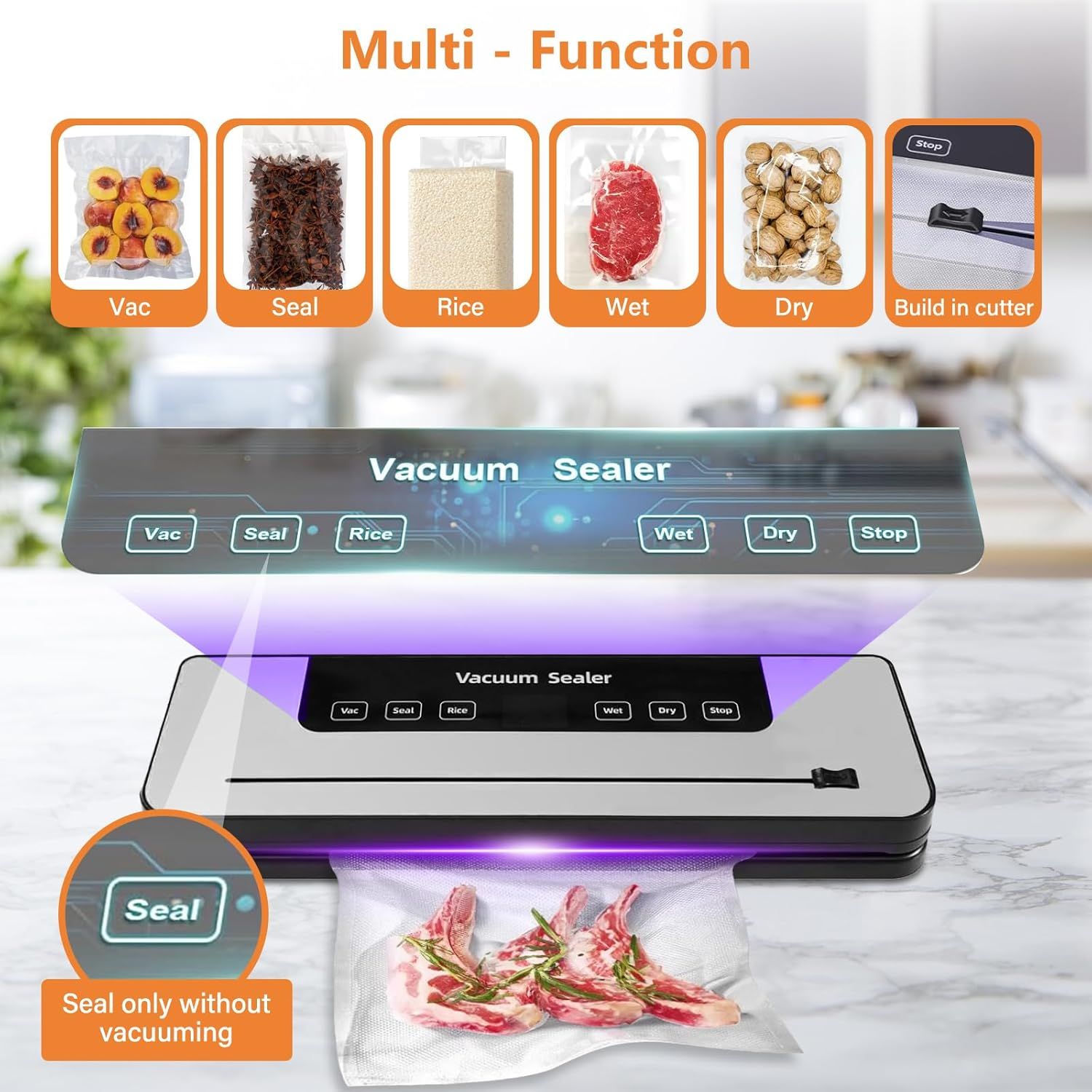 Vacuum Sealer for Automatic Vacuum Packing and Sealing