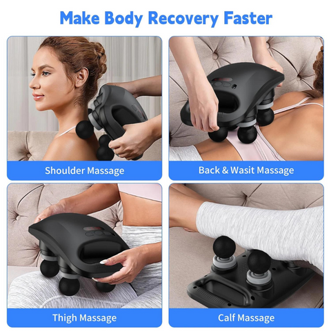 Handheld 4 Heads Back & Body Massager Machine