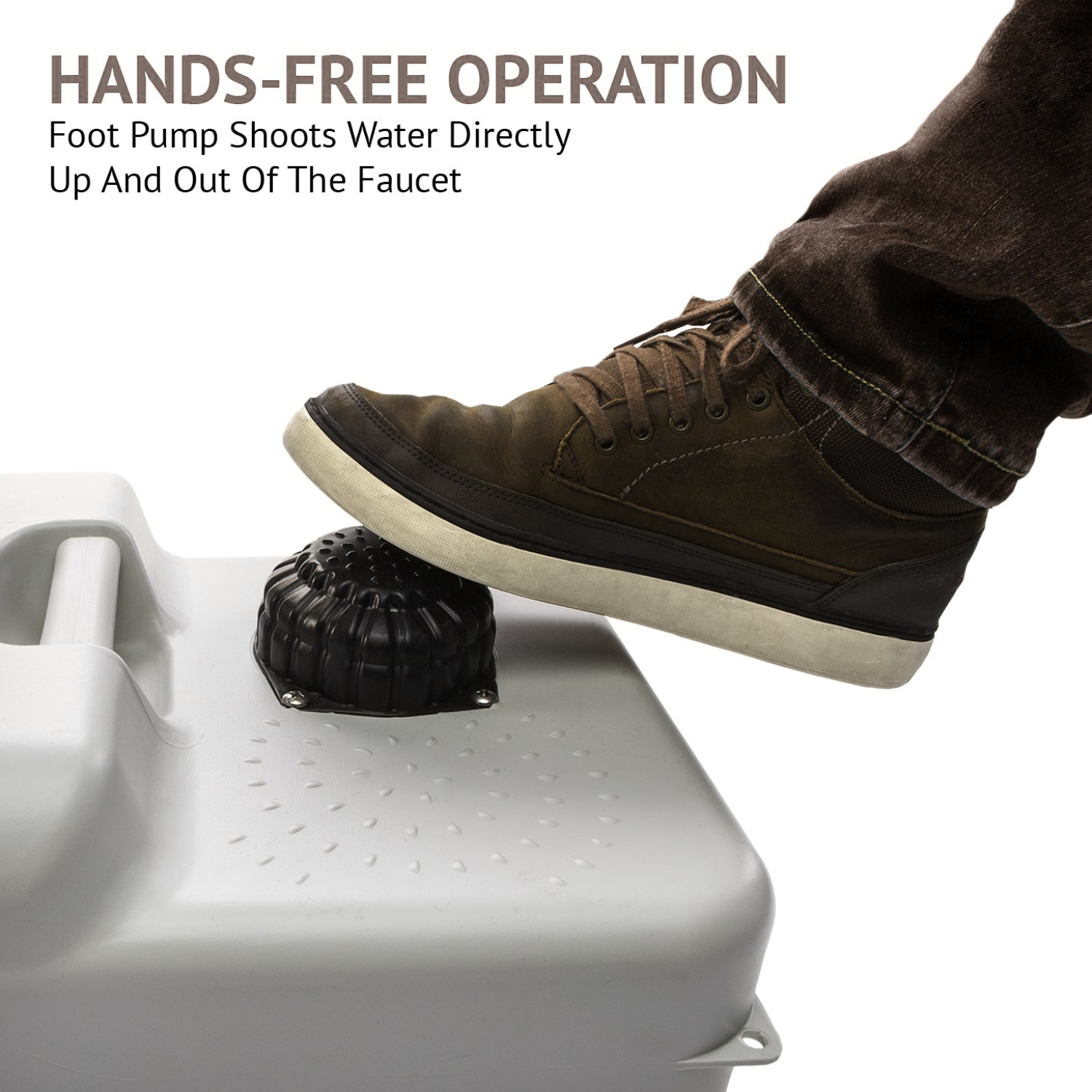 Portable Outdoor Camping Handwash Gooseneck Wash Basin with Foot Press Pump, Soap Dispenser, Faucet & Towel Holder