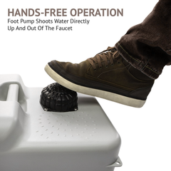 Portable Outdoor Camping Handwash Gooseneck Wash Basin with Foot Press Pump, Soap Dispenser, Faucet & Towel Holder