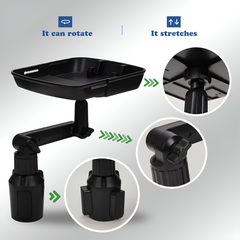 360° Adjustable Car Cup Holder Food Dining Tray with Phone Holder