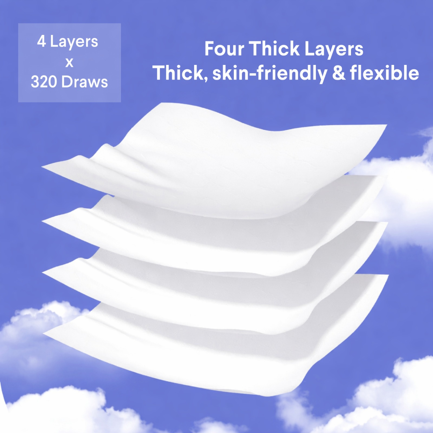 4x Ply Virgin Wood Pulp Tissue Paper Bundle, Carton of 6 Long Bags