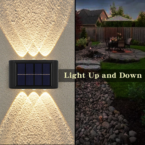 Solar Outdoor LED Wall Fence Lamp (Pack of 2 Pcs)