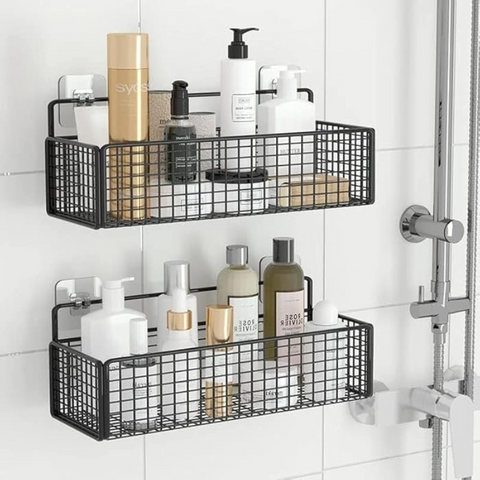 Wall Mounted No Drilling Metal Organizer Basket