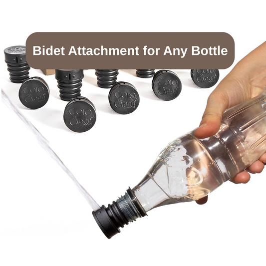 Portable Bidet Attachment for Bottles, Compatible with any Plastic Bottle (2 Pieces/Pack)