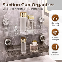 Wall Mounted Suction Cup Storage Holder for Bathroom Shower Supplies