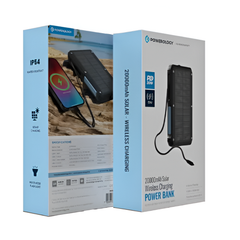Powerology 20000mAh Solar Wireless Charging Power Bank