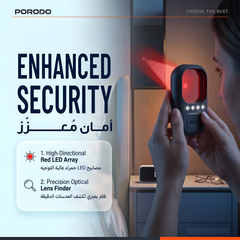 Porodo Blue Rubin Infrared Hidden Camera Detector With Silicone Suction Cup